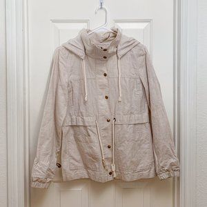 LOFT Beige Hooded Jacket with Exterior Shell